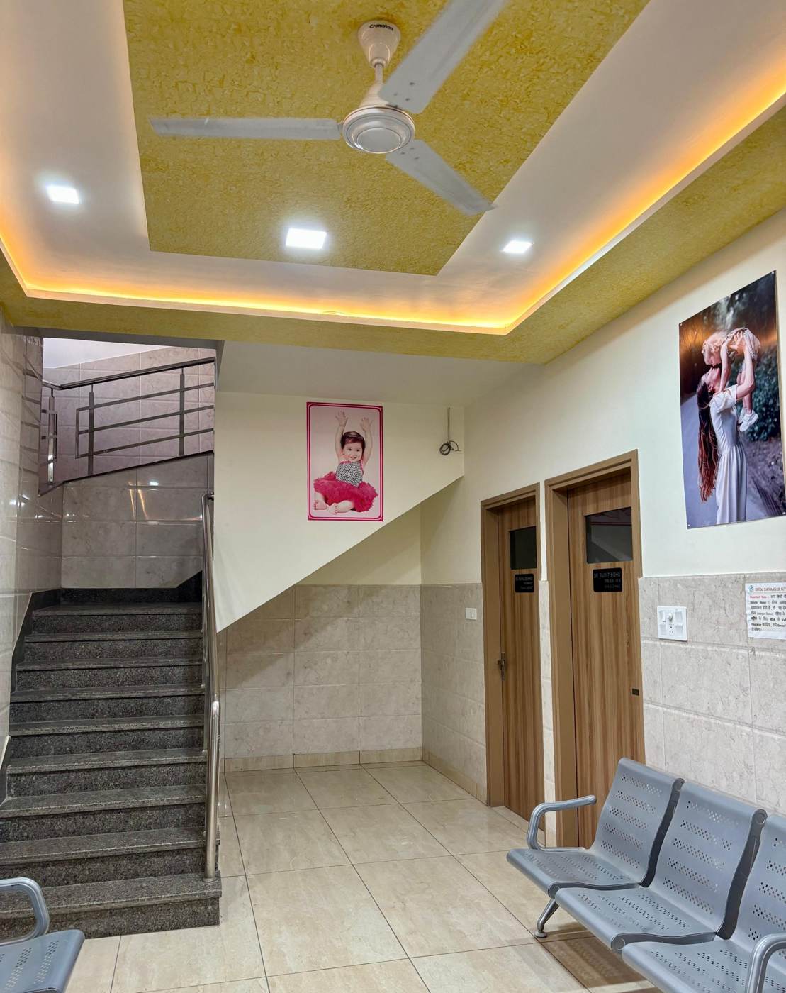 Staircase and consultation rooms at Divoj Hospital